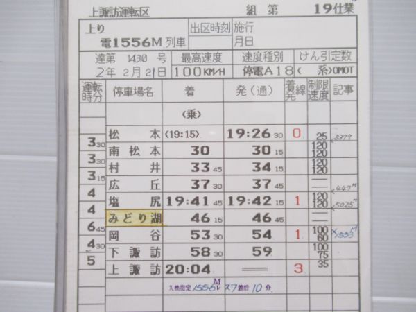 上諏訪運転区　あずさ