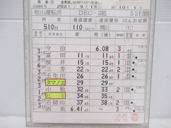 松山運転所　普通行路揃い