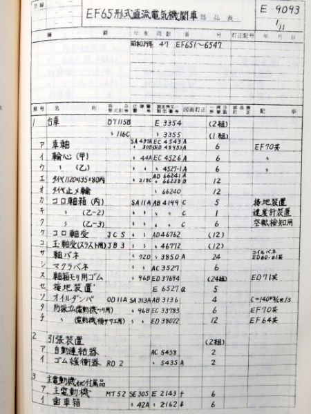 EF65形式直流機関車取扱説明書と付図2冊組 - 銀河