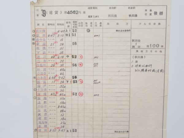 列車掛携帯時刻表 2枚組