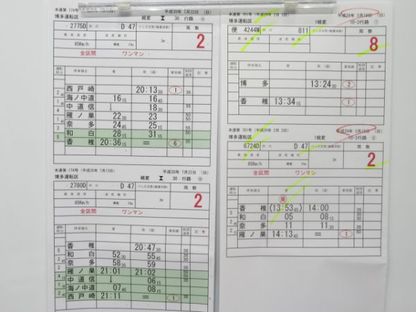 博多運転区香椎線バラ15枚
