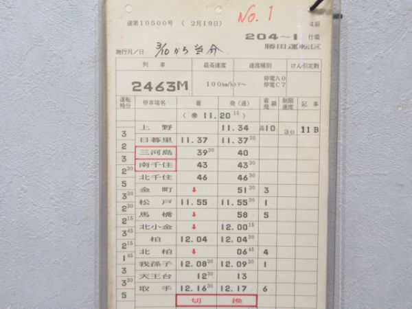 勝田運転区 204～1行路 揃い
