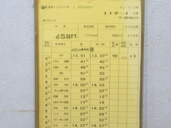 平運転区 119～1行路 揃い