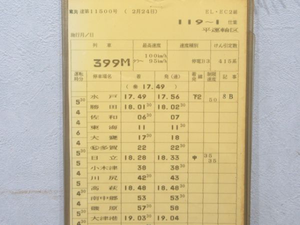 平運転区 119～1行路 揃い