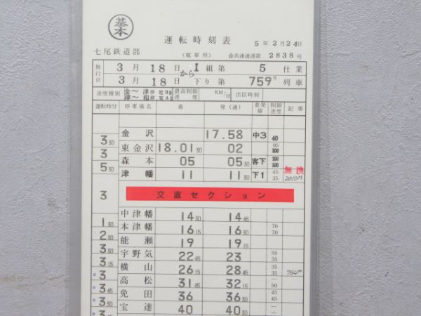 七尾鉄道部 1組5仕業 揃い