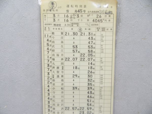 金沢運転所 3組 26仕業(特急雷鳥45号・18号入り) 揃い