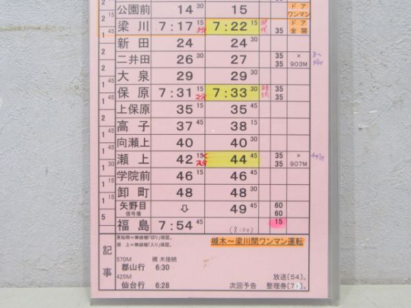 阿武隈急行 第1仕業 行路揃い