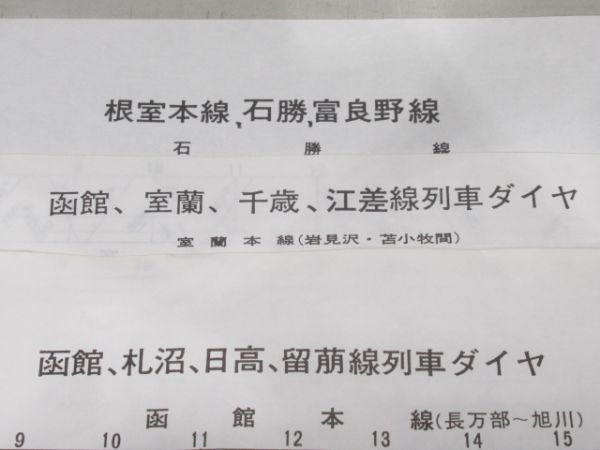 北海道総局列車ダイヤ7枚