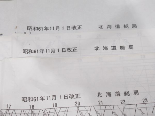 北海道総局列車ダイヤ7枚