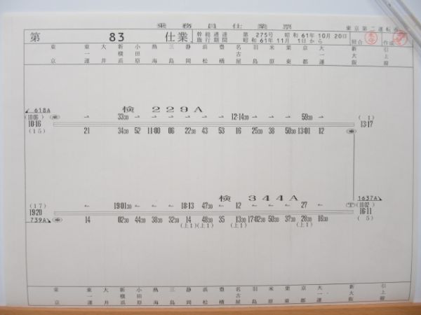 新幹線仕業表5枚