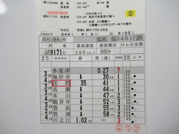 高松運転所2000系試運転揃い