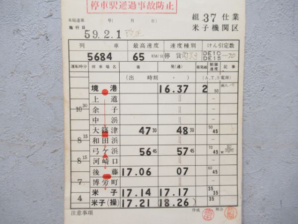 米子機関区境港線定期貨物