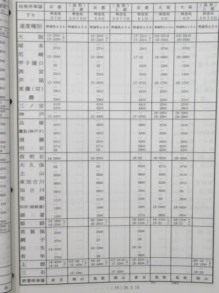 列車運転時刻表3冊