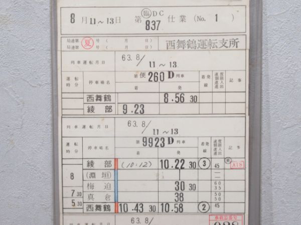 西舞鶴運転支所急行わかさ揃い