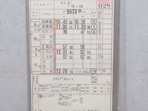 西舞鶴運転支所急行わかさ揃い