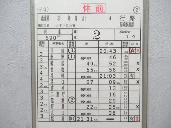 福崎鉄道部 4行路