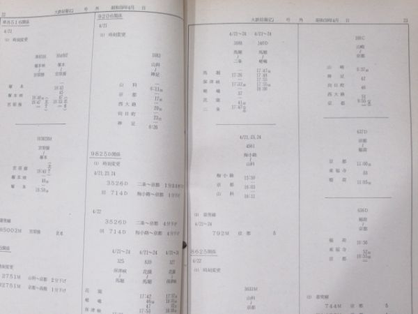 大阪鉄道管理局 運転報(乙) 号外バラ4冊分