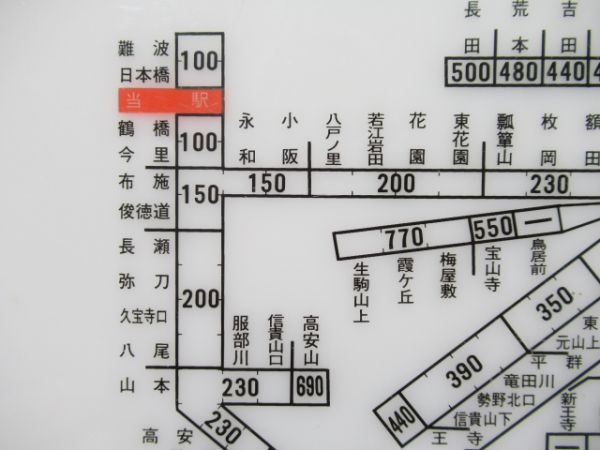 近鉄上本町駅運賃案内板