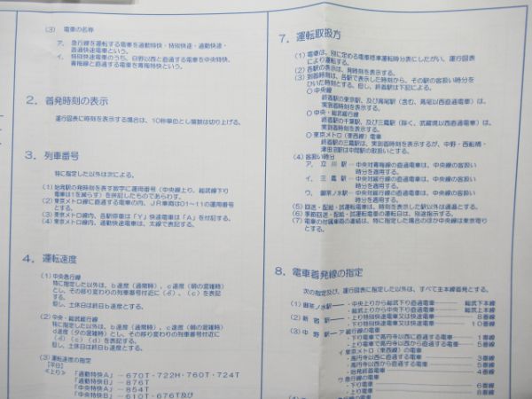 列車運行図表 武蔵野線・中央線・総武緩行線 2枚組