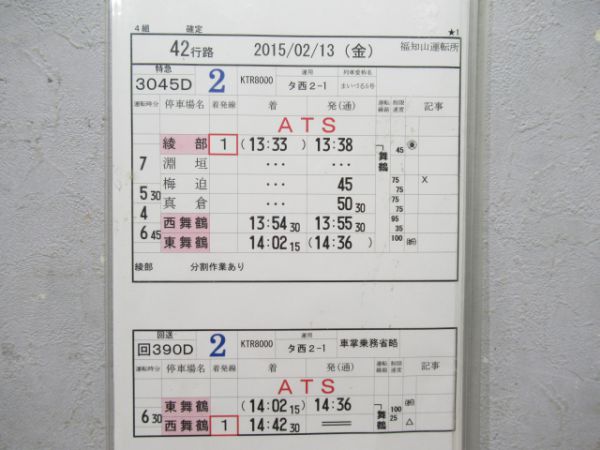 福知山運転所まいづる