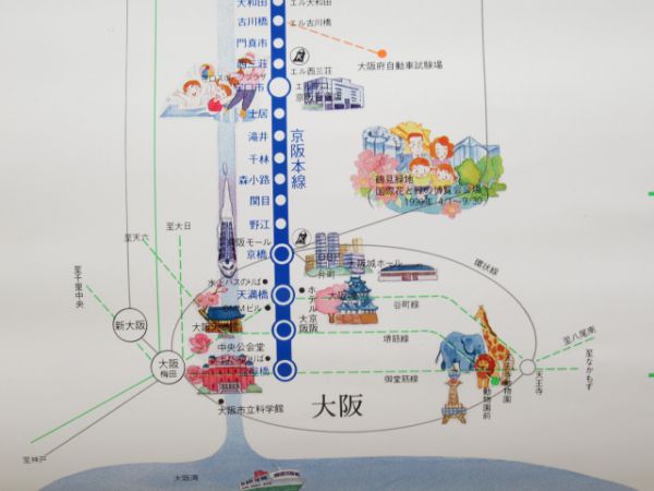 京阪沿線案内図(枠なし)