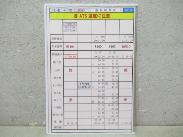 箱根登山鉄道スタフ4枚