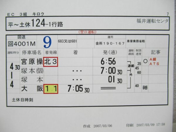 福井運転センターサンダーバード