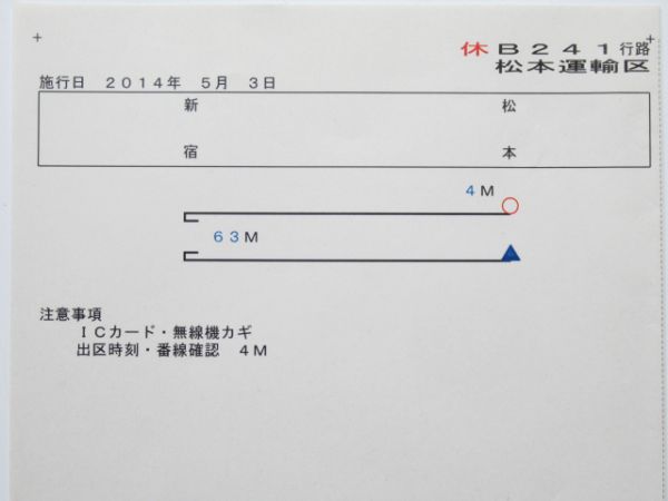 松本運輸区 B241行路 揃い(あずさ・スーパーあずさ 入り)