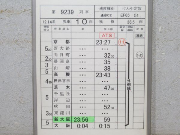 京都電車区 臨2202行路 (快速 ムーンライト高知)