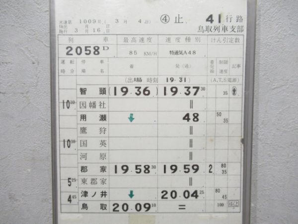 鳥取列車支部 41行路 揃い (特急 スーパーはくと)