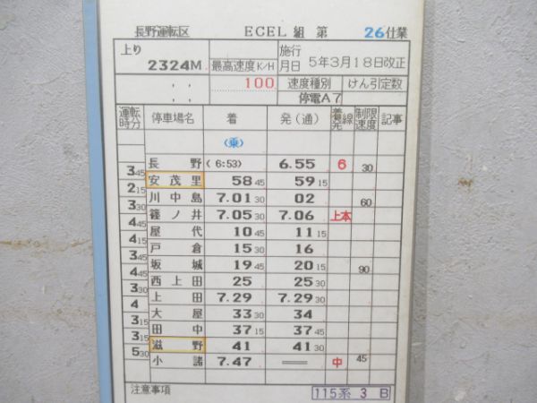 長野運転区115系揃い