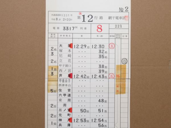 網干電車区 休12行路 揃い