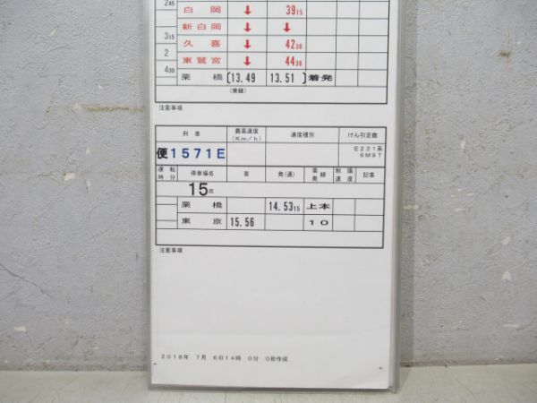 小金井運転区 平B11行路 揃い