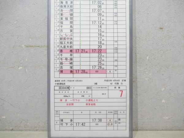 小倉運転区 42行路 (ソニック号)