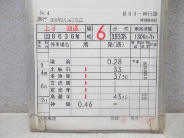 神領電車区 B69W行路 (ホームライナー)