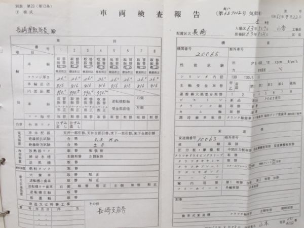 気動車車体履歴簿「キハ65-12」(→キハ65-7002)