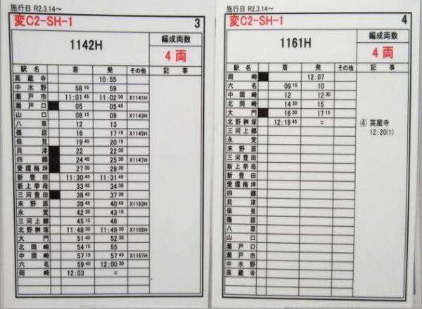 愛知環状鉄道 SH-1 揃い (車掌用 付き)