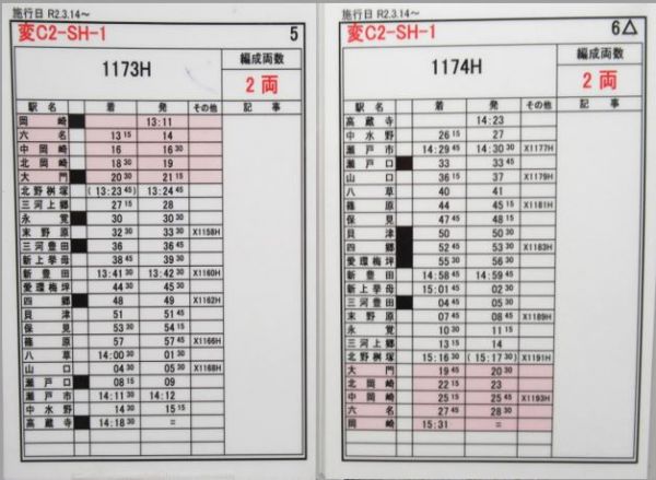 愛知環状鉄道 SH-1 揃い (車掌用 付き)