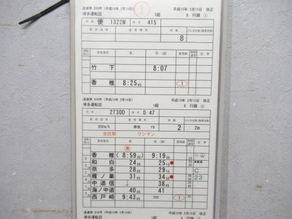 博多運転区 8行路 揃い