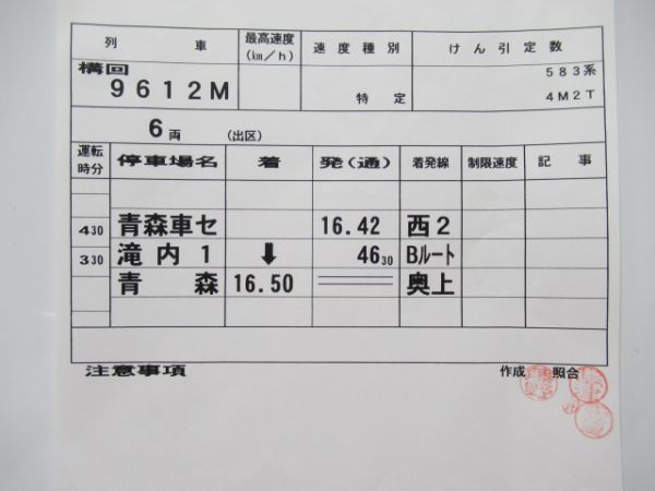 青森運輸区揃い　583系わくわくドリーム号