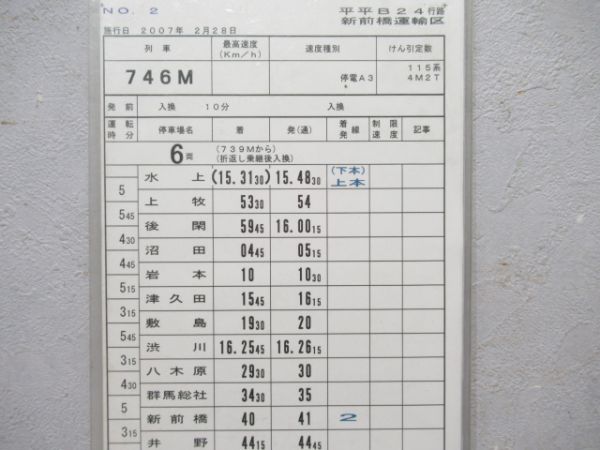 新前橋運輸区揃い185系新特急草津入り(行路票付き)