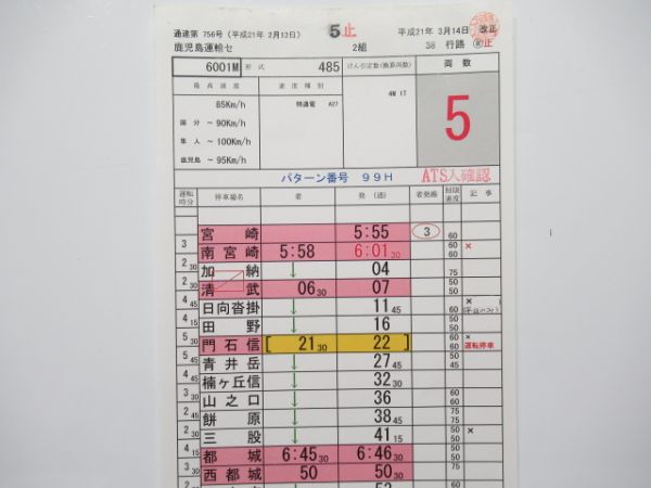 鹿児島運輸センター 38行路 揃い (特急きりしま 入り)