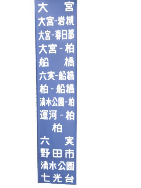 東武野田線 8000系 前面幕 (手動式)