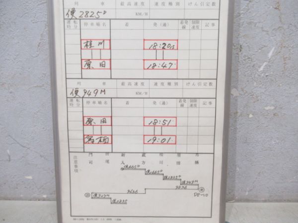 直方気動車区 臨1091仕業揃い「DE10」行路表付き - 銀河