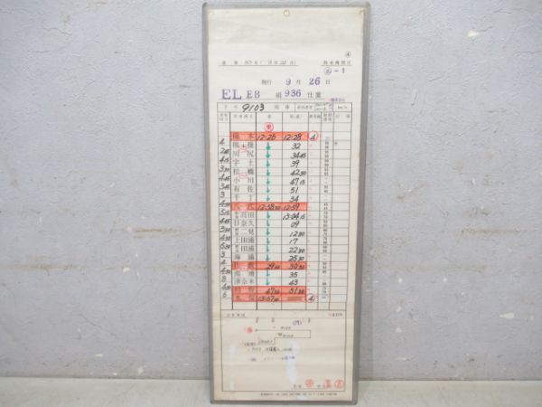 熊本機関区　ELEB936仕業揃い「ED76」行路表付き