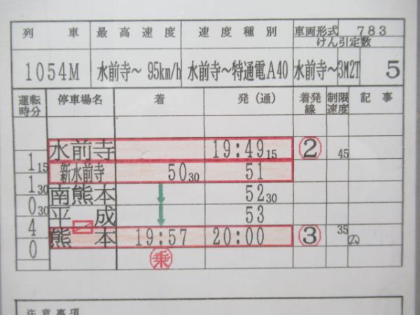 阿蘇運輸センター　EC組14仕業「783系有明」