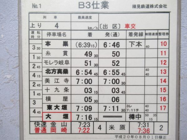 樽見鉄道株式会社　B3仕業揃い