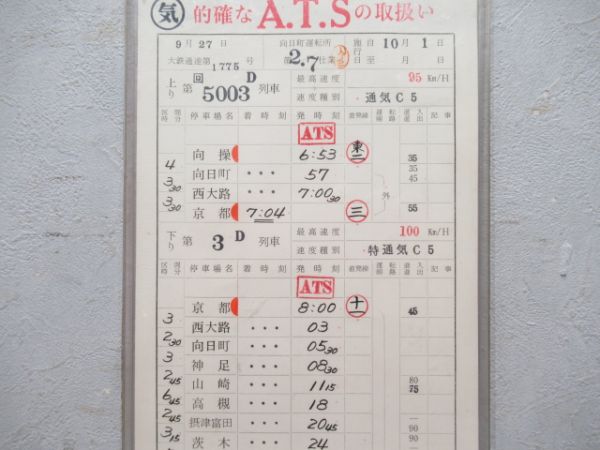 向日町運転所　2.7仕業揃い「キハ82特急かもめ」行路表付き