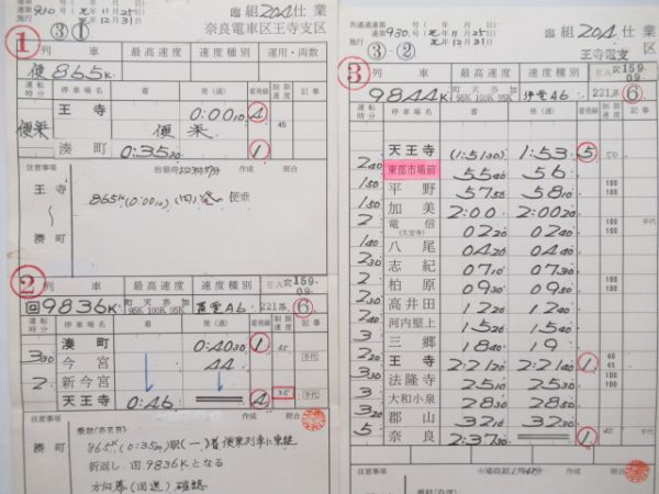 奈良電車区王寺支区　204仕業揃い「終夜運転」