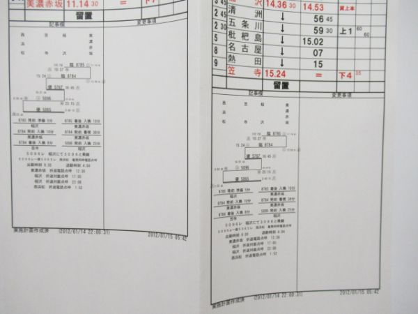 稲沢機関区　51仕業揃い 行路表付き